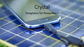  Presentation with solar power - Theme with low power - solar mobile phone chargers background and a light blue colored foreground