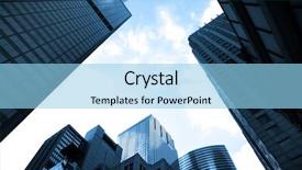  Presentation with tall buildings - Slides enhanced with low power - tall glass buildings background and a light blue colored foreground