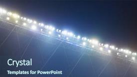  Presentation with stadium - Presentation design consisting of low power - view of stadium lights background and a ocean colored foreground