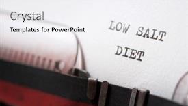  Presentation with salt - Presentation theme having low-salt-diet-phrase-written background and a white colored foreground