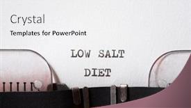  Presentation with diet - Audience pleasing PPT theme consisting of low-salt-diet-phrase-written backdrop and a white colored foreground