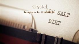  Presentation with salt - Cool new presentation theme with low-salt-diet-phrase-written backdrop and a sky blue colored foreground