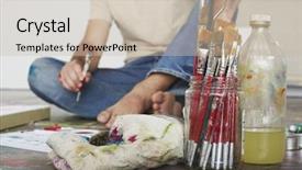  Presentation with artist - Theme featuring low section of a male background and a  colored foreground