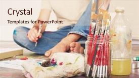  Presentation with artist - PPT theme having low section of a male background and a lemonade colored foreground