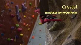  Presentation with rock climbing - Presentation theme with low-section-of-athletes-rock background and a tawny brown colored foreground
