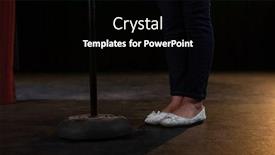  Presentation with ballerina - PPT theme with low section of ballerina standing on the stage background and a black colored foreground