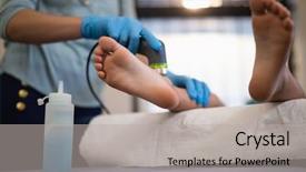  Presentation with ultrasound - Slides enhanced with low section of boy receiving background and a light gray colored foreground