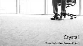  Presentation with office chair - PPT layouts featuring low section of businessman sitting on office chair background and a light gray colored foreground