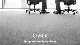  Presentation with chairs - Colorful theme enhanced with low section of businessmen sitting on office chairs backdrop and a gray colored foreground