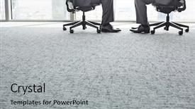  Presentation with office - Slide set with low section of businessmen sitting background and a light gray colored foreground