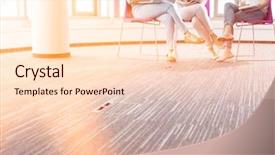  Presentation with creative - Beautiful presentation theme featuring low section of businesswomen working backdrop and a lemonade colored foreground