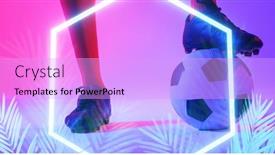  Presentation with hexagon - Presentation theme with low-section-of-caucasian-male background and a lavender colored foreground