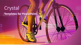  Presentation with racing - Presentation design consisting of low-section-of-caucasian-male background and a violet colored foreground