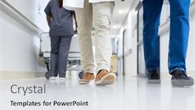  Presentation with diverse medical - Slide deck with low-section-of-diverse-doctors background and a light gray colored foreground