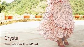  Presentation with dancing - Presentation theme having portrait of happy senior couple preparing dinner together background and a soft green colored foreground