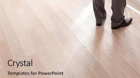  Presentation with realtor - Presentation theme enhanced with low section of male realtor background and a soft green colored foreground