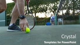  Presentation with space time - Slide set with low-section-of-man-holding background and a gray colored foreground