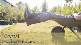  Presentation with man relaxing on massage table - Presentation theme consisting of  background and a  colored foreground