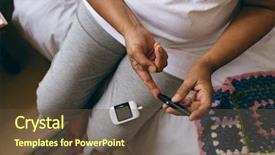  Presentation with glucometer - Beautiful slide set featuring low section of mixed race backdrop and a tawny brown colored foreground