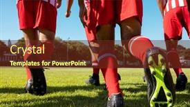  Presentation with soccer fitness - Slide deck enhanced with low-section-of-multiracial-male background and a tawny brown colored foreground