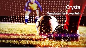  Presentation with soccer field - PPT theme enhanced with sections - low section of soccer player background and a tawny brown colored foreground