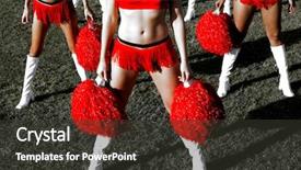  Presentation with three - Cool new PPT layouts with low section of three cheerleaders backdrop and a dark gray colored foreground