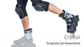  Presentation with skating - PPT layouts with low section of woman inline skating against white background background and a white colored foreground