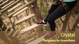  Presentation with adventure - Colorful slide set enhanced with zip lining - low section of woman backdrop and a  colored foreground