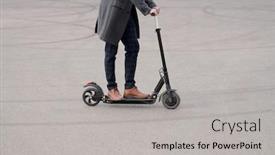  Presentation with electric scooter - Cool new presentation design with low-section-of-young-contemporary backdrop and a light gray colored foreground
