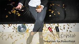  Presentation with flute - Colorful PPT layouts enhanced with low-section-of-young-elegant backdrop and a mint green colored foreground