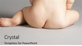  Presentation with baby - Theme with view of baby's bottom background and a light gray colored foreground