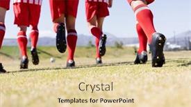  Presentation with football players field - Presentation theme with low-section-rear-view background and a  colored foreground