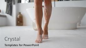  Presentation with low angle view of hockey - PPT theme consisting of low-section-view-of-female background and a  colored foreground