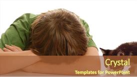  Presentation with low self esteem - PPT theme with low self esteem - depressed young boy being approached background and a red colored foreground