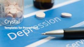  Presentation with depression - Slide set featuring low self esteem - depression concept background and a teal colored foreground