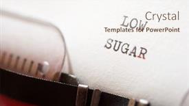  Presentation with sugar - PPT layouts having low-sugar-phrase-written background and a sky blue colored foreground