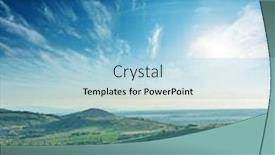  Presentation with blue mountain - Presentation theme featuring low-sun-in-blue-sky background and a light blue colored foreground