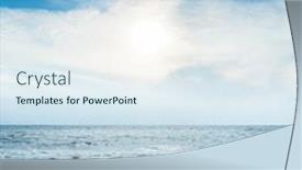  Presentation with blue waves - Cool new slides with low-sun-in-sunset-over backdrop and a sky blue colored foreground