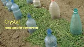  Presentation with protect water - Theme with low temperatures and grass mulch background and a tawny brown colored foreground