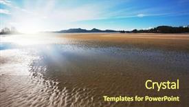  Presentation with pacific island - PPT theme consisting of low tide exposes the wet background and a  colored foreground