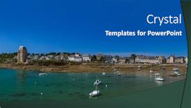  Presentation with tide - Slides with low tide in saint-malo background and a dark gray colored foreground