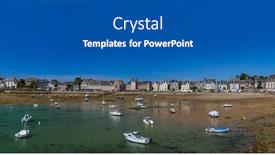  Presentation with tide - Beautiful presentation theme featuring low tide in saint-malo - bretagne france - travel and architecture background backdrop and a dark gray colored foreground