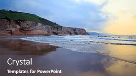  Presentation with tide - Presentation theme consisting of low-tide-in-the-atlantic background and a  colored foreground