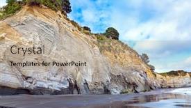  Presentation with tide - Theme having low-tide-in-the-pacific background and a mint green colored foreground