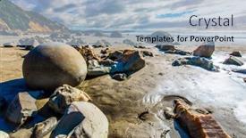  Presentation with tide - Presentation theme consisting of low-tide-in-the-pacific background and a light blue colored foreground