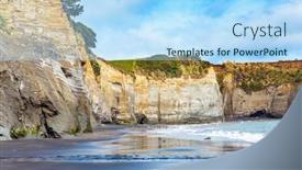  Presentation with tide - PPT layouts having low-tide-in-the-pacific background and a light blue colored foreground