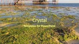  Presentation with tide - Audience pleasing slide set consisting of low tide scene on morning backdrop and a tawny brown colored foreground