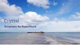  Presentation with tide - Presentation design featuring low-tide-walking-path-connect background and a light blue colored foreground