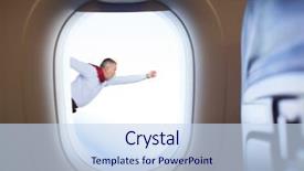  Presentation with hero - Colorful slide deck enhanced with low vision - businessman hero flying next backdrop and a sky blue colored foreground