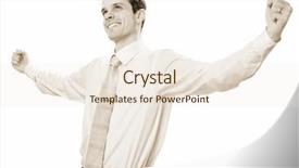  Presentation with celebrate office success - Audience pleasing slides consisting of low vision - happy businessman celebrating success backdrop and a  colored foreground